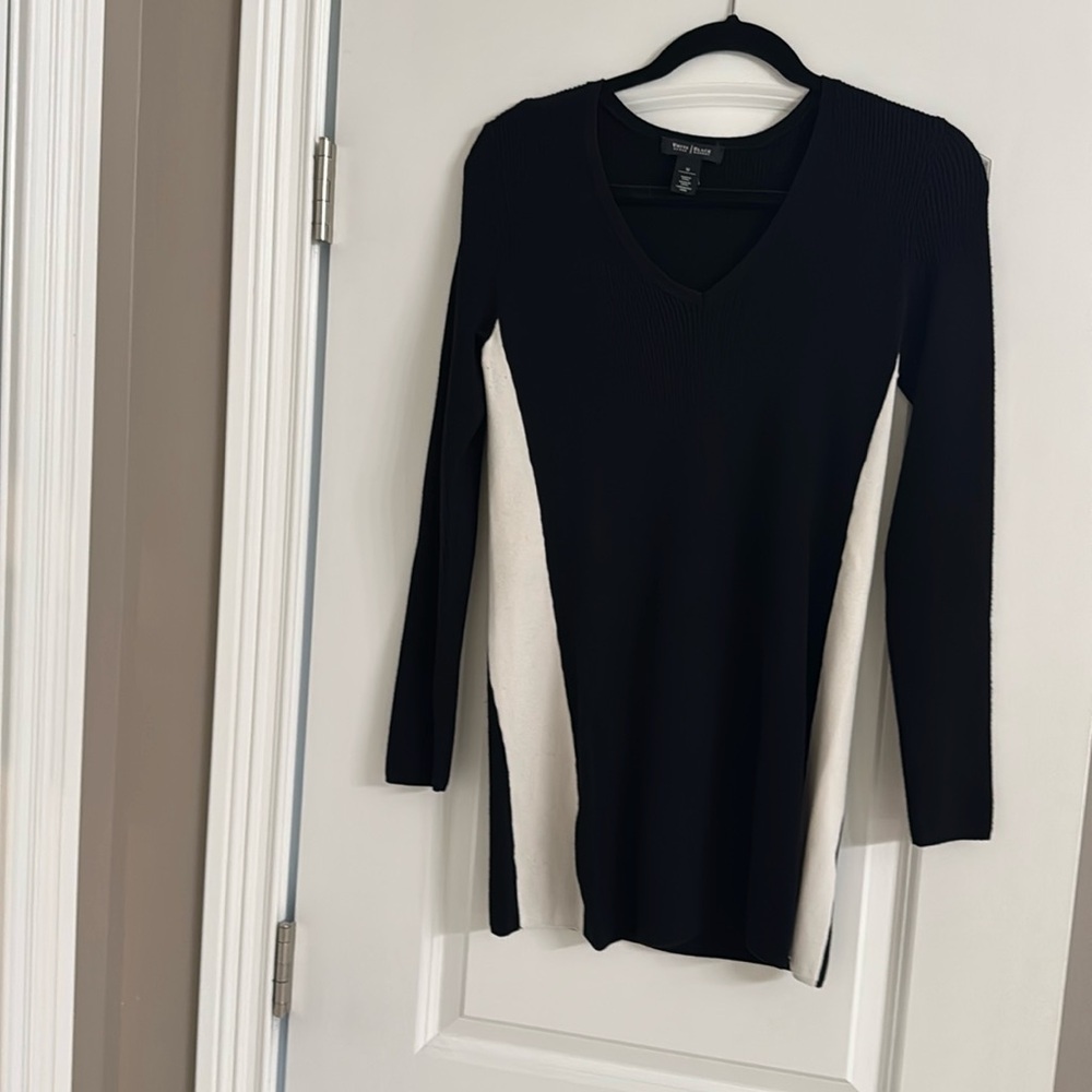 White House Black Market Black and White Sweater